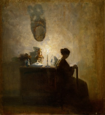 Reading by candlelight