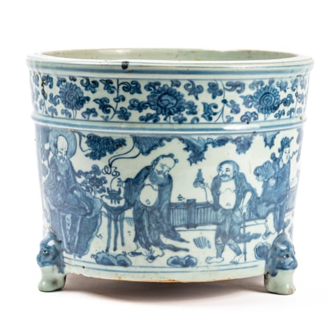 A LARGE IMPOSING CHINESE MING BLUE AND WHITE 'EIGHT IMMORTALS' , Wanli (1572 - 1620)