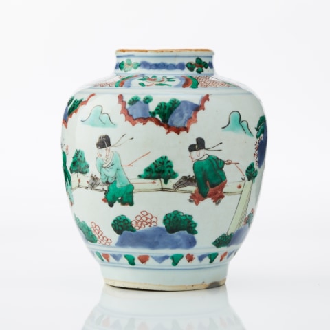 A CHINESE WUCAI JAR, Shunzhi (1644‑1661)