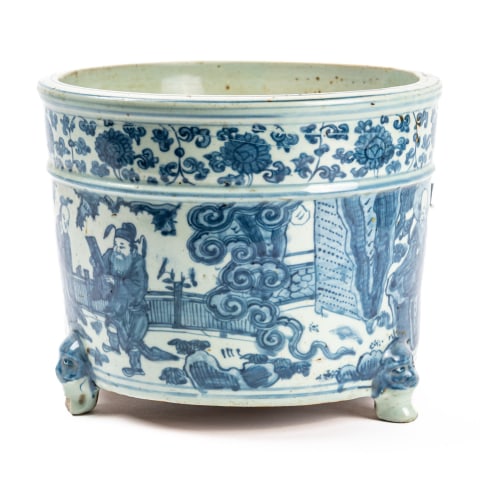 A LARGE IMPOSING CHINESE MING BLUE AND WHITE 'EIGHT IMMORTALS' , Wanli (1572 - 1620)