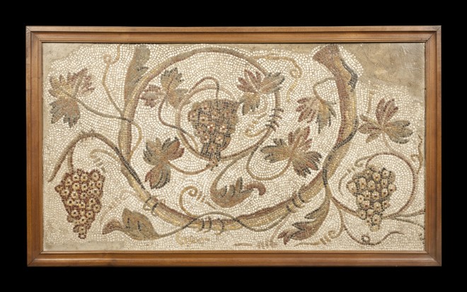 Large Roman mosaic panel  3rd century AD  Tesserae  Height 89cm, length 153cm