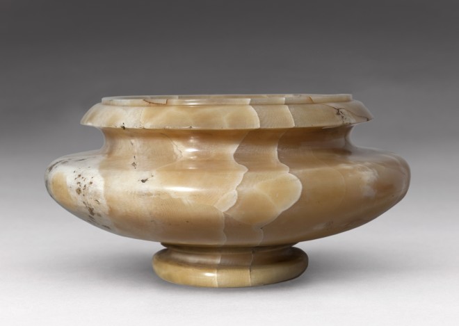 Monumental Romano-Egyptian footed bowl  1st-3rd century AD  Alabaster  Height 18cm, diameter 37.5cm