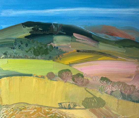 Sarah Carvell, Pink and Gold Landscape