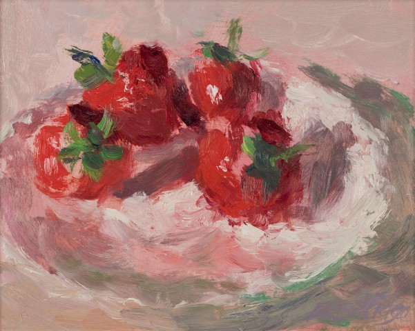 Lynne Cartlidge, Strawberries in a Saucer I