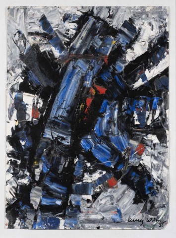 Frank Avray Wilson (1914-2009)  Untitled (Blue, Black, Red) (1956)  £8,000*
