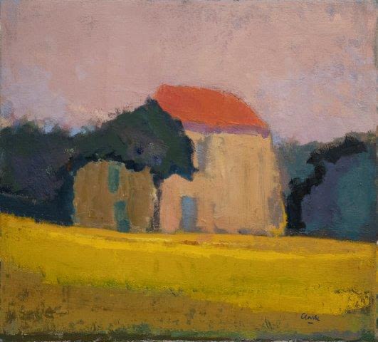 Michael G Clark PAI RSW RGI, Farmhouse and Sunflowers, near Montjoi, France