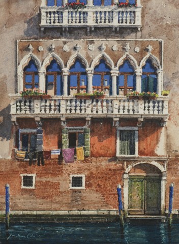 Jonathan Pike, Balcony and Three Blue Posts