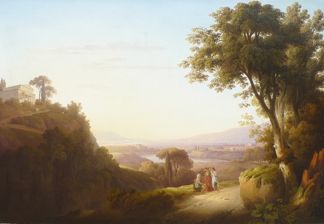 Robert Freebairn, View of Lake Albano and Castel Gandolfo