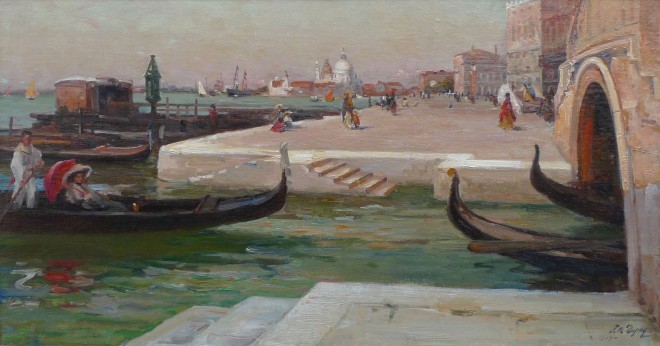 Paul-Michel Dupuy, Venetian canal at dusk