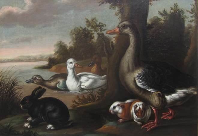 Att. Francis Barlow, A grey goose and other animals