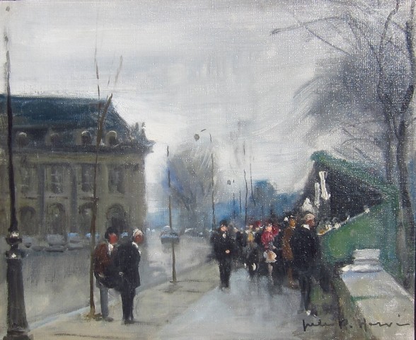 Jules René Hervé, Parisian street scene