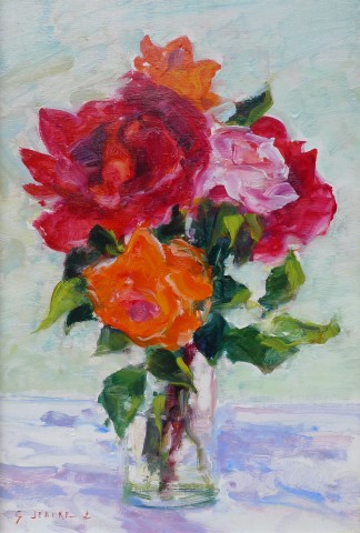 Gaston Sebire, Roses in a glass jar