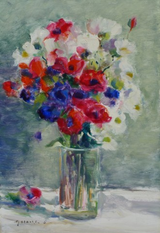 Gaston Sebire, Still life of flowers