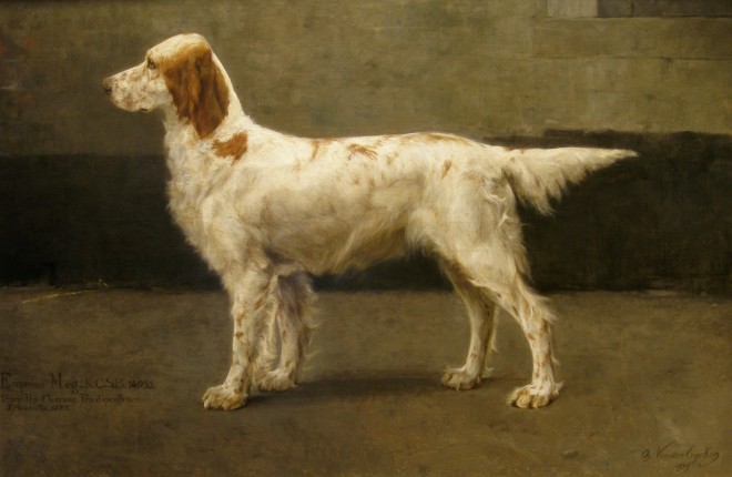Charles Van Den Eycken, Pair of dog portraits (II of II) , 1885