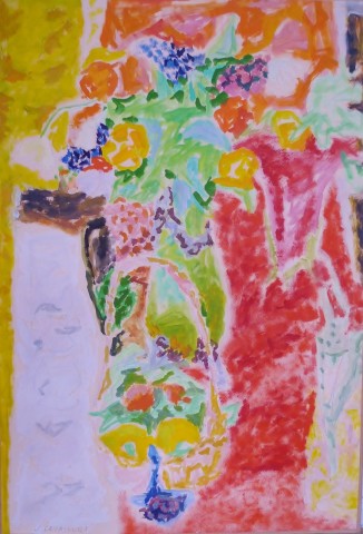 Jules Cavailles, Still Life With Fruit and Flowers