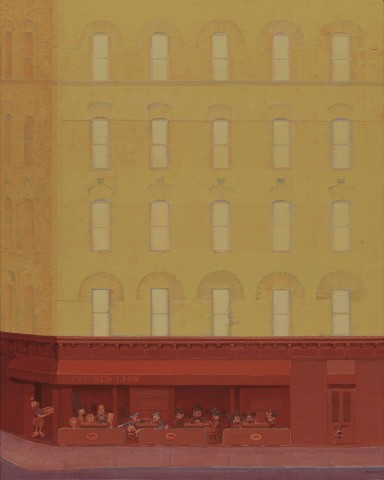Zhang Gong, Café in Yellow and Red , 2013