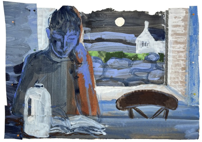 Alice MacDonald Guest RWS  Eleanor Reading  distemper on cardboard  Frame: 52 x 40cm  £750