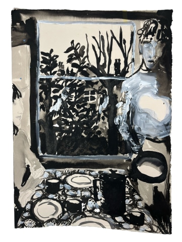 Alice MacDonald Guest RWS  Pancakes  ink & acrylic on paper  Frame: 35 x 45cm  £580