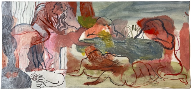 Jessica Jane Charleston Guest RWS  Lagoon  acrylic on paper  Frame: 45 x 89cm  £2,250