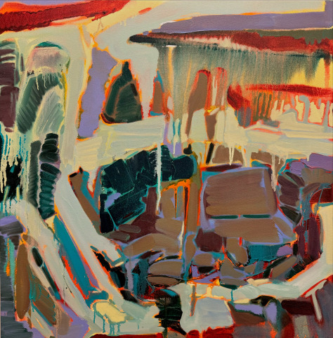 Jione Choi Guest RWS  Cityscape  acrylic & oil on canvas  Frame: 80 x 80cm  £2,200