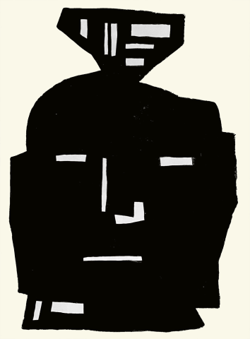 Gerry Baptist RWS RE  Guardian Head  acrylic  120 x 90cm  £1200