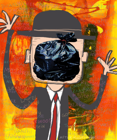 Gerry Baptist RWS RE  The Sum of Man - After Magritte  digital print  60 x 50cm  £500