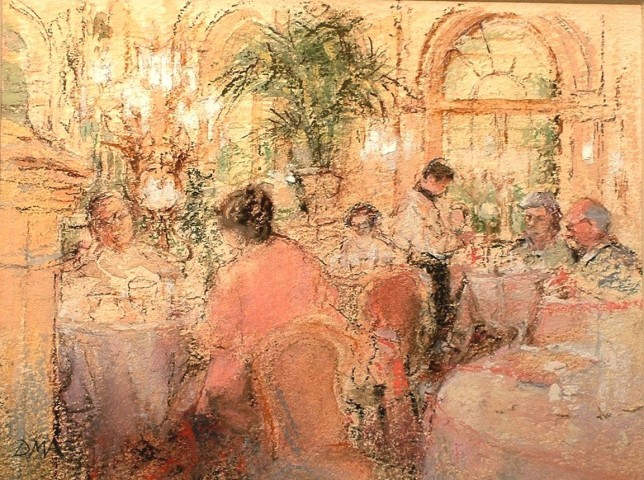 Diana Armfield RA, Tea at the Plaza Hotel, New York