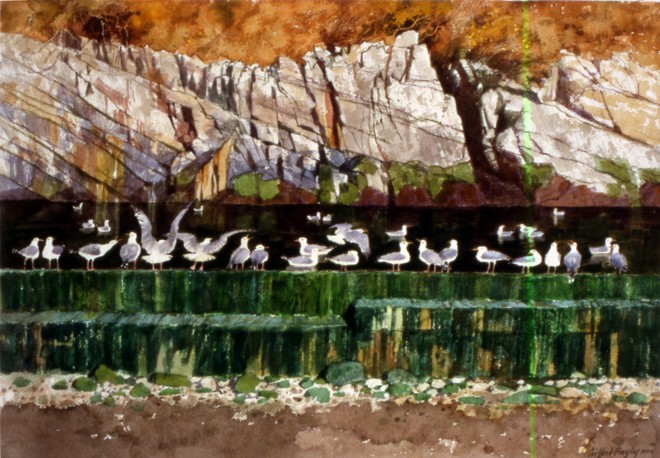 Clifford Bayly, Stripes, Old Laxey Harbour, Isle of Man
