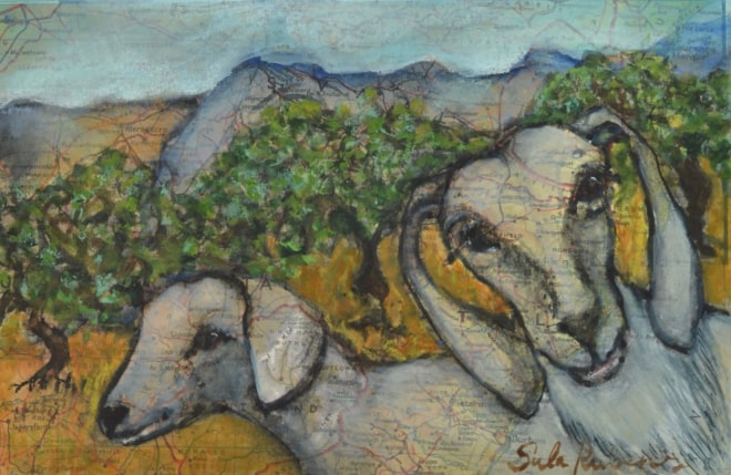 Sula Rubens, Two Young Goats Study