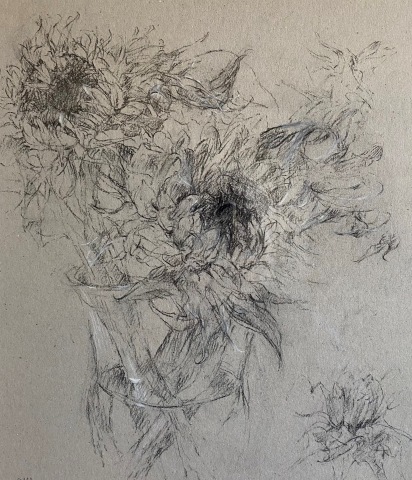 Diana Armfield, Sunflowers in a Glass Jar
