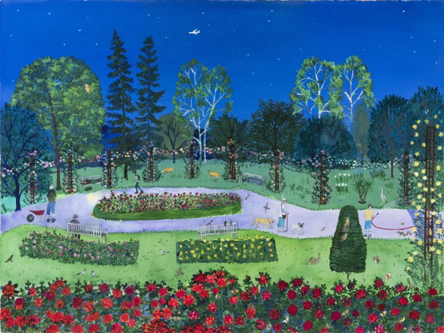 Emma Haworth, Rose Garden at Night