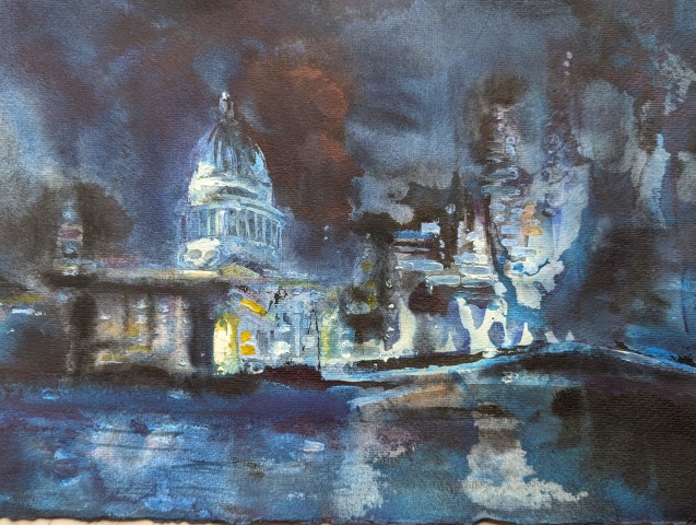 Neil Pittaway, St. Paul's from the Thames at Night