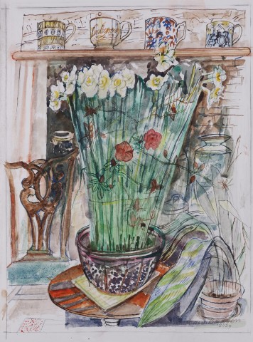 Richard Bawden, Mugs on the Mantlepiece