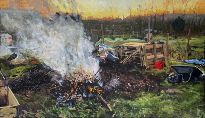 Paul Regan, Allotment. 30/12. Bonfire.