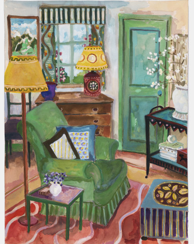 Lottie Cole, Interior with Alpine Scene