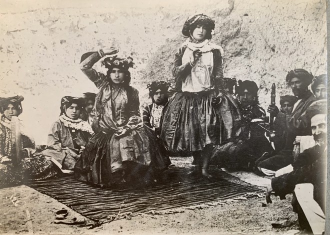 Antoin Sevruguin, Suzmani dancing girls and musicians near Kirmanshah, Late 19th Century or early 20th Century