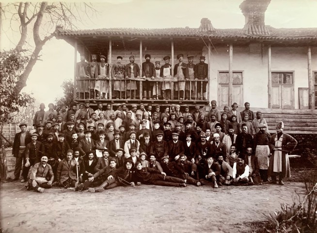 Dmitri Ivanovich Ermakov, The staff of a sawmill owned by Akaki Khoshtaria, Bandar-e Anzali, Early 20th Century