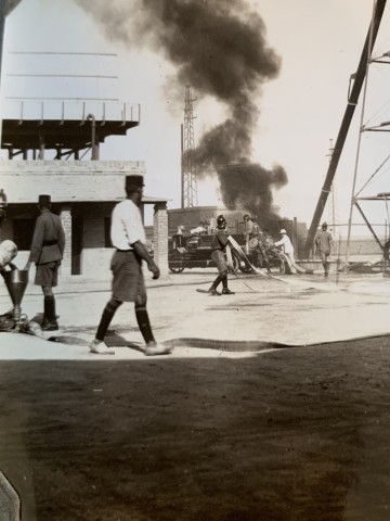 John Drinkwater, The Anglo-Persian Oil Co. fire brigade at the Abadan refinery, 1934