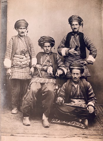 Antoin Sevruguin, A group of four Kurds in tribal costume, Late 19th Century or early 20th Century