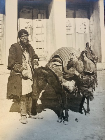 Antoin Sevruguin, Man with Donkey and Chickens, Late 19th Century or early 20th Century