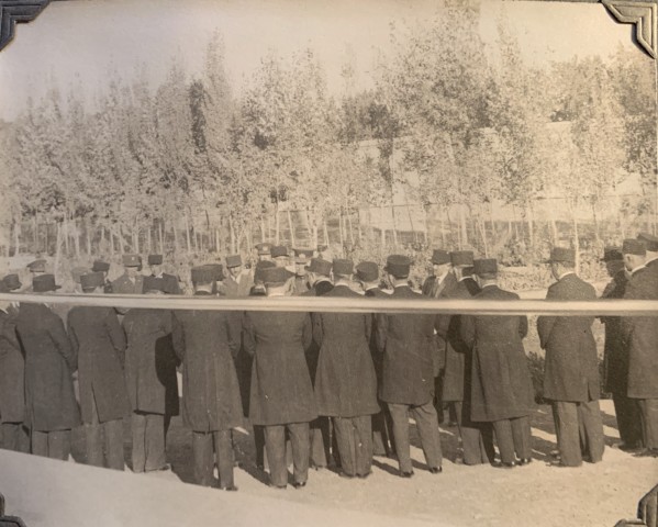 John Drinkwater, Reza Shah Pahlavi with members of parliament at Tus for the inauguration of the Ferdowsi Mausoleum, 1934