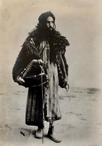 Antoin Sevruguin, A Dervish carrying a kashkul, or beggar's bowl, Late 19th Century or early 20th Century