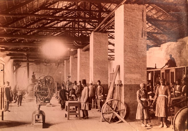 Not known, A workshop for the Tehran to the shrine of Abdul Aziz, Rey railway, Late 19th Century