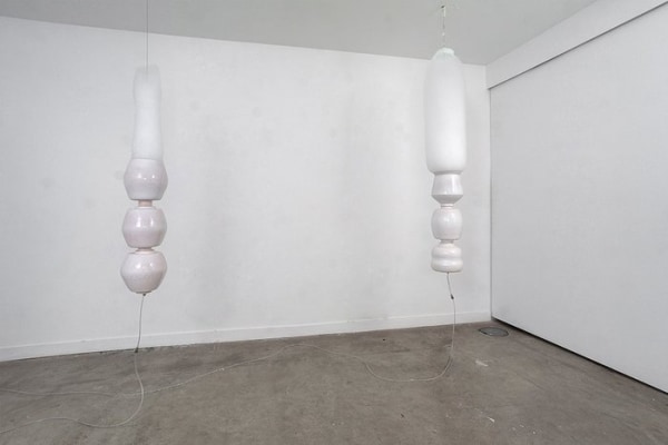 <p>installation view:<strong> Roger Hiorns</strong><em>, Untitled</em>, 2008 and <em>Untitled</em>, 2008</p>