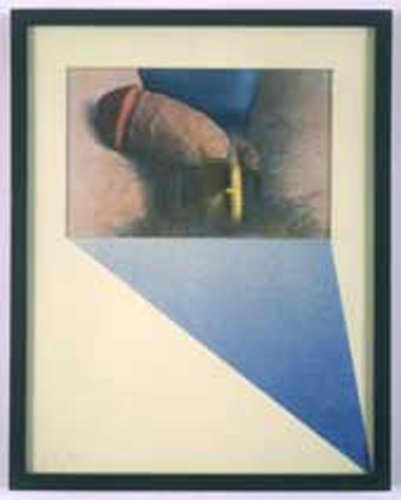 Robert Mapplethorpe Cock with Belt, 1972 Signed by Robert Mapplethorpe Collage, paint and coloured pencil on paper, black painted wooden frame Framed: 38.1 x 30.5 cms / 15 x 12 ins Unique
