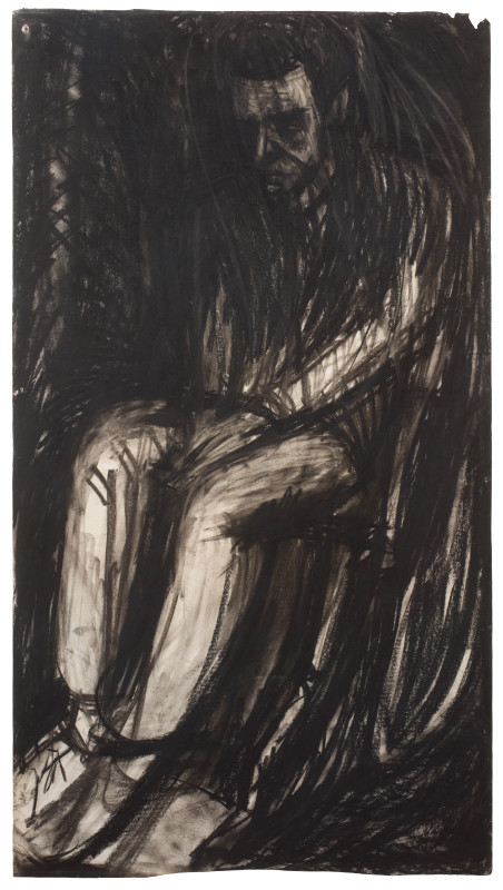 <span class="artist"><strong>Leon Kossoff</strong></span>, <span class="title"><em>Young Man Seated</em>, 1961</span>