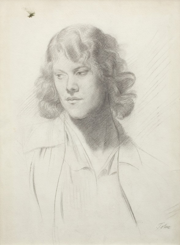 <span class="artist"><strong>Augustus John</strong></span>, <span class="title"><em>Head of a Woman</em>, 1920s c.</span>