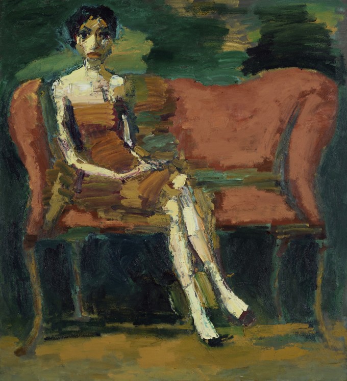 <span class="artist"><strong>Thomas Newbolt</strong></span>, <span class="title"><em>Figure (Red Sofa)</em>, 2015</span>