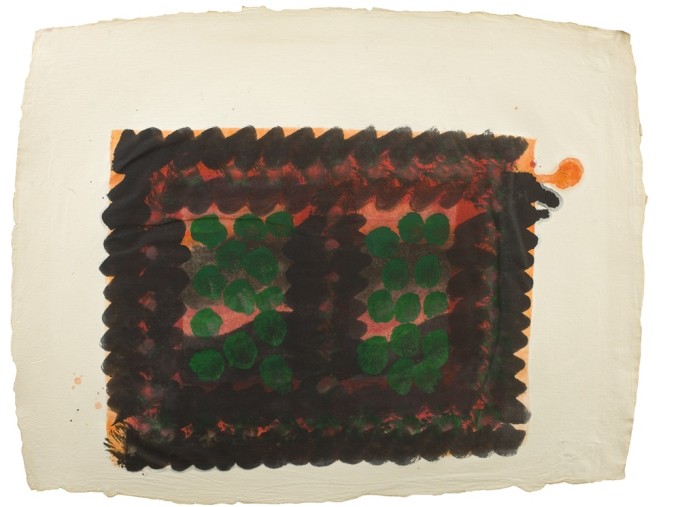 <span class="artist"><strong>Howard Hodgkin</strong></span>, <span class="title"><em>Window (Indian Leaves)</em>, 1978</span>