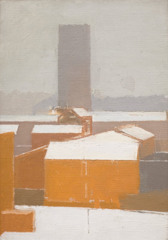 <span class="artist"><strong>Euan Uglow</strong></span>, <span class="title"><em>Snow on Lambeth</em>, 1987</span>